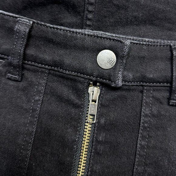Madewell Utility Black Denim Zip Up Mini Skirt Size 23 - Picture 8 of 9